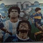 MURAL TECNICA MOSAIQUISMO DE MARADONA EN HERNANDEZ ENTRE RIOS-ARGENTINA
