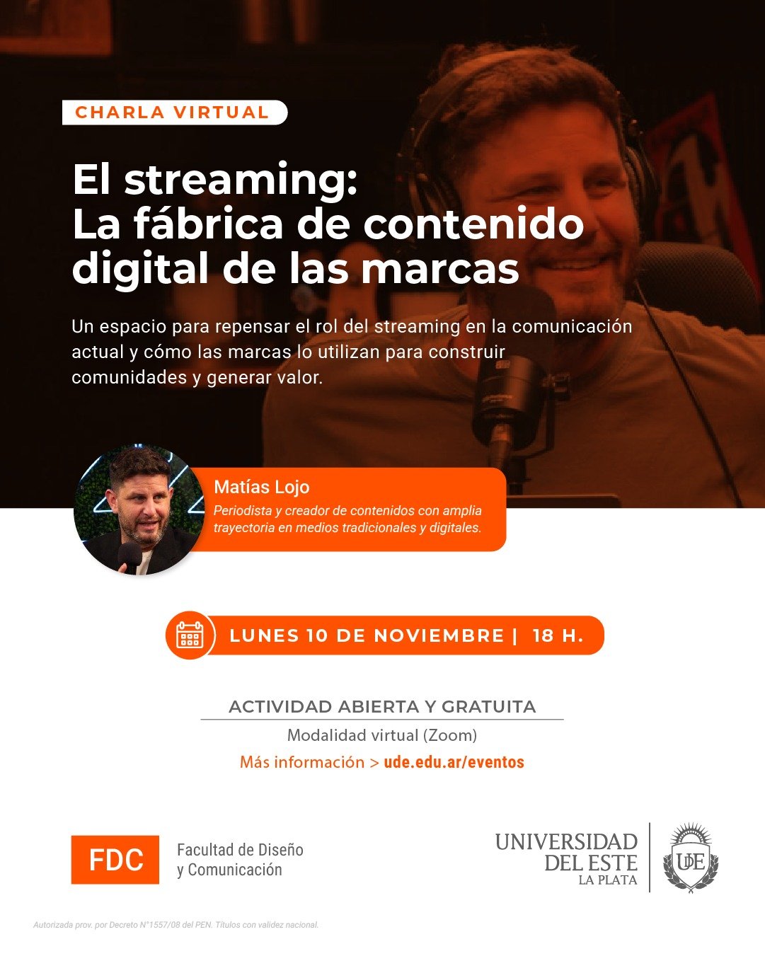 Hoy charla por zoom sobre “El streaming, nuevo motor del contenido ...